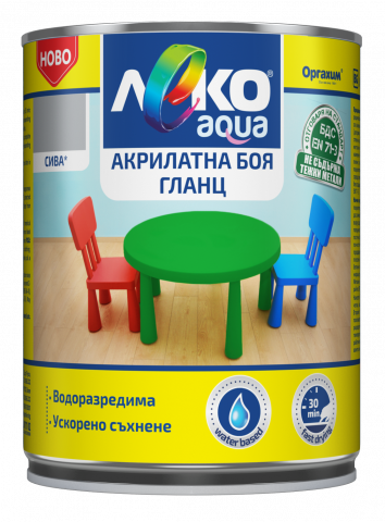 Акрилатана боя Леко Aqua Gloss гланц 0.7 л сива - Бои за метал