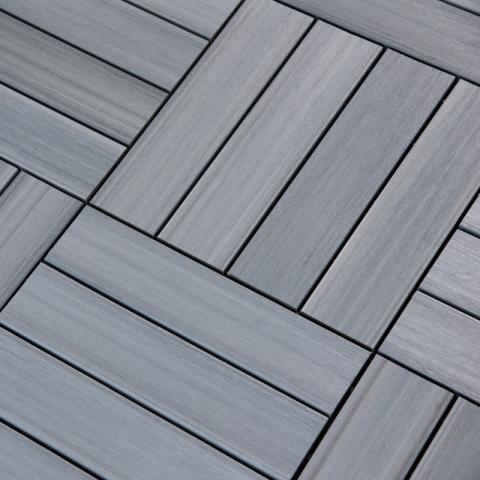 Декинг WPC плочкa PREMIUM 30х30x2,8cm, Светло сив, снимка 4 - Дървени плочки