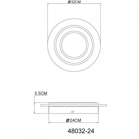 LED плафон JAYDEN ф320мм 24W 2400lm 3000K, снимка 3 - Плафони