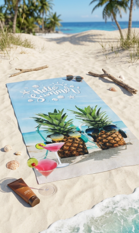 Плажна кърпа Pineapple 80х160 см - Хавлии и халати
