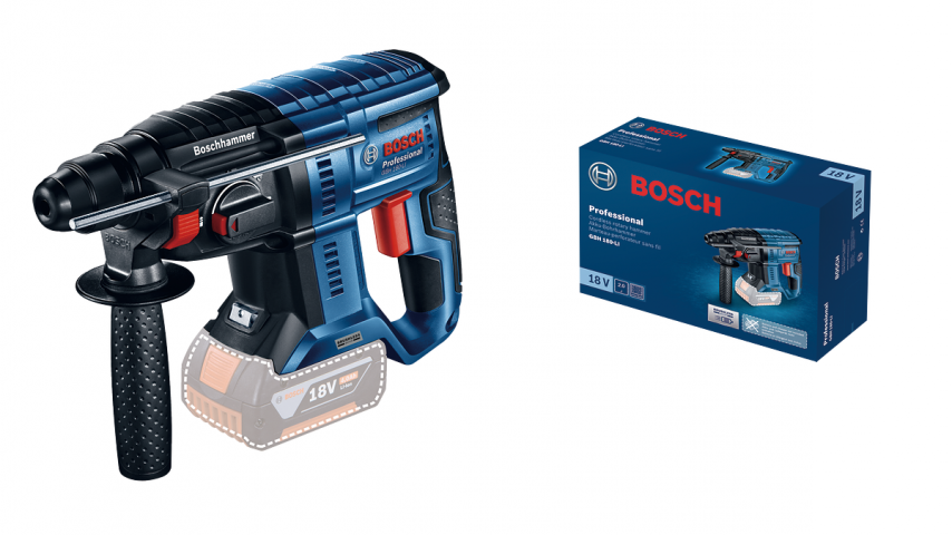 Акумулаторен безчетков перфоратор Bosch Blue GBH 180 - Li Solo, снимка 4 - Акумулаторни перфоратори