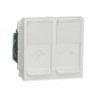 Мех. информ. розетка New Unica, 2X RJ45 - UTP cat.5E, бяла