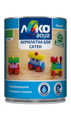 Акрилатна боя Леко Aqua сатен 0.7л, зелена - Бои за метал