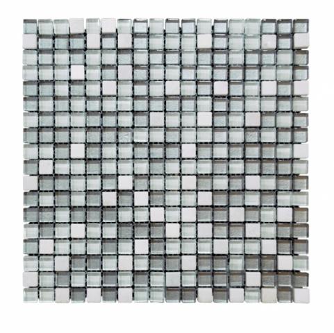 Стъклено-каменна мозайка 30х30 Сива - Стъклено-каменни