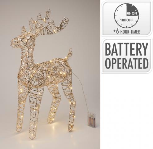 Светещ LED елен, 60см - Светещи фигури