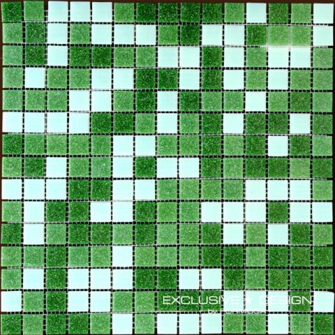 Стъклена мозайка за басейн 33х33 Зелена - Стъклени