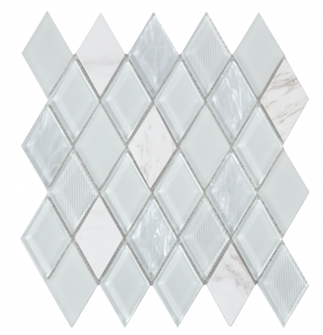 Мозайка Jewel White 26x29.7 - Стъклено-каменни