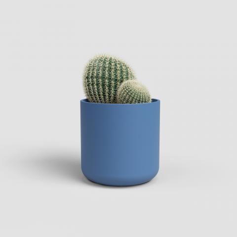Кашпа за кактус Juno ф9 см синя, снимка 2 - Керамични кашпи