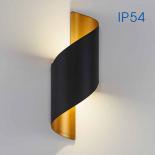 LED фасаден аплик APOLLO 230V 2x5W 4000К IP54 черно/злато