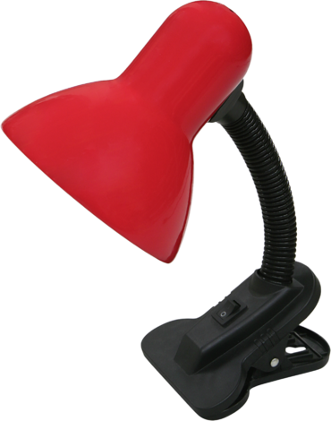 Лампа с щипка червена - Лампи за бюро