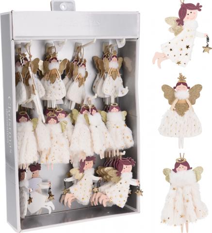 Коледна декорация ангелче 14 см, снимка 5 - Висулки за елха