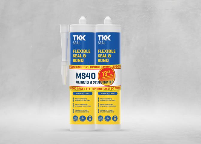 Промо пакет 1+1 лепило и уплътнител Flexible Seal & Bond MS40 сив - Монтажни лепила