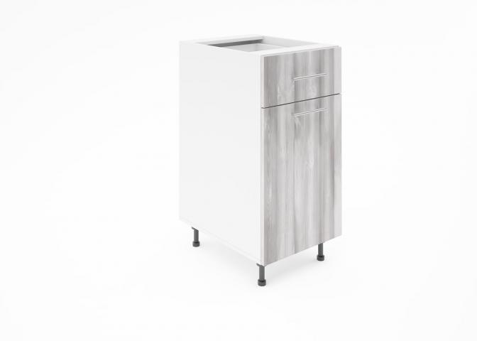 Крафт D2 долен шкаф с една врата и чекмедже 40см,  дъб пикардия - Модулни кухни с онлайн поръчка