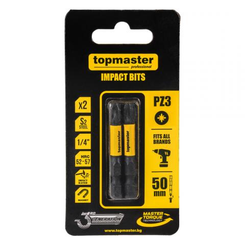 Накрайници ударни PZ3 Topmaster 50 мм 2 бр - Битове