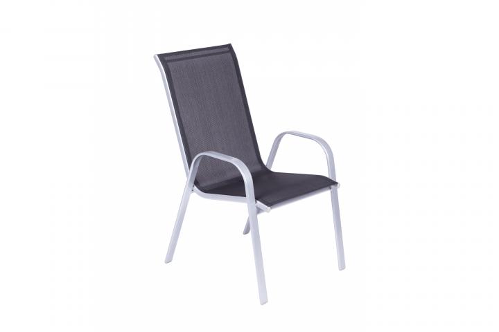 Метален стол COMO сиво/черен - Метални столове