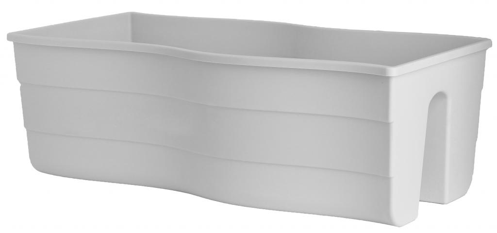 Сандъче Wave 60см., бяло, за парапет - Пластмасови сандъчета