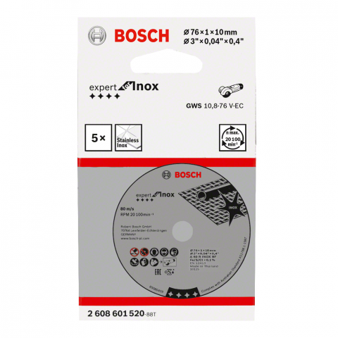 Комплект дискове за рязане на Inox Bosch 5 бр., снимка 2 - Дискове за рязане на метал