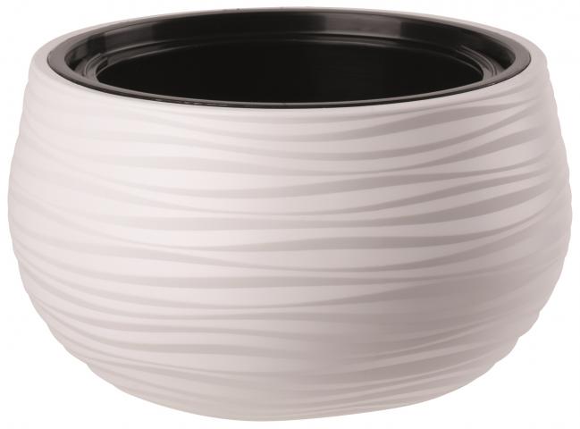 Кашпа Sahara Dunes Ball ф30 см бяла - Пластмасови кашпи