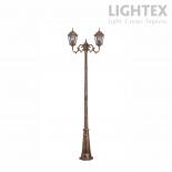 Градински стълб FIRENCE 2xE27 2200 мм IP44, жълта патина