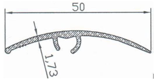 Преходна лайстна злато 50мм/90см, снимка 2 - Аксесоари за ламиниран паркет