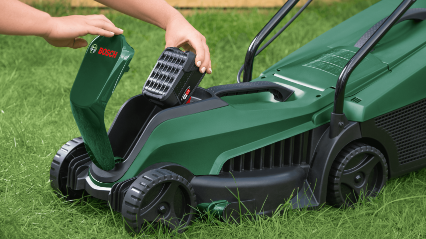 Акумулаторна косачка BOSCH EASYMOWER 18V, 4.0Ah + AL 1830 CV, снимка 5 - Косачки