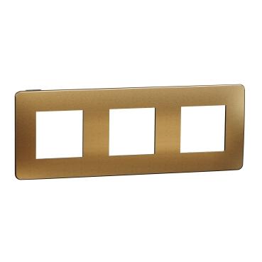 Декор. рамка Unica Studio Metal 3X,  розово злато/антрацит - Ключове и контакти