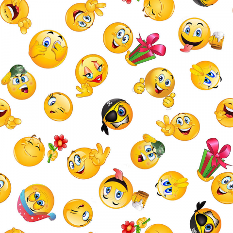 Плат Emoji white 280 см - Пердета и аксесоари