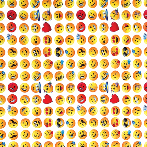 Плат Emoji white 280 см - Пердета на л.м.