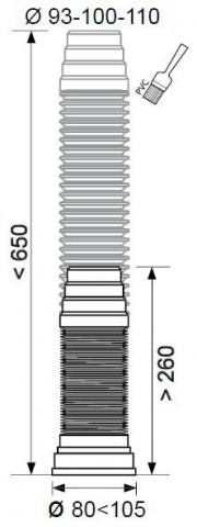 Маншон за WС ф110,650 mm., снимка 2 - Инсталация на керамика
