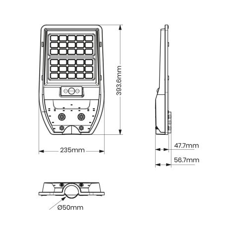 Соларна лампа 50W 6000K 3.2V/5000mAh IP65, снимка 2 - Градински лампи