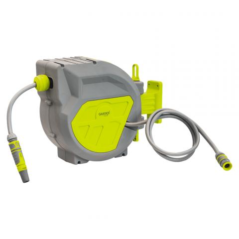 Стенна макара Raider LUXE GX с маркуч 1/2" и конектори, снимка 2 - Маркучи с макара