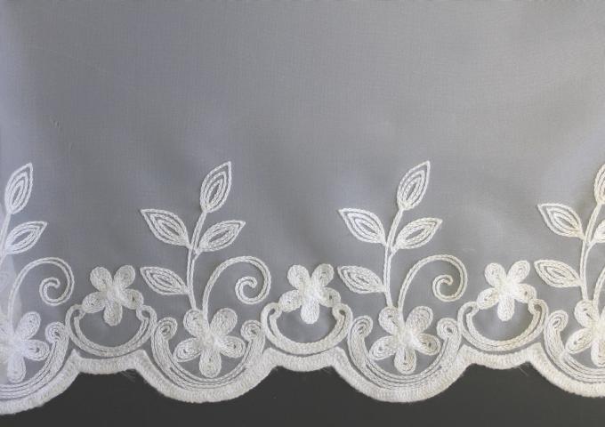 Бродиран воал Malva 280 см бял - Пердета на л.м.