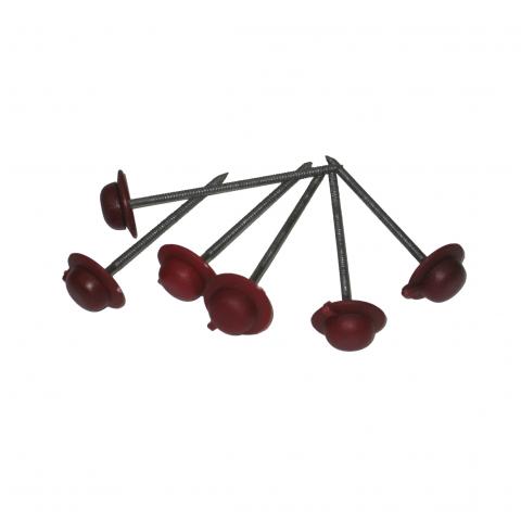 Пирони за вълнообразни плоскости, червени, 100 бр. - Аксесоари за покрив