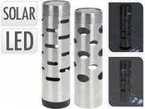 LED соларен цилиндър инокс
