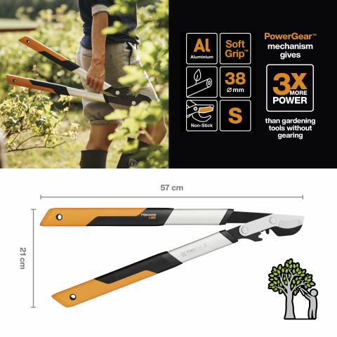 Овощарска ножица Fiskars PowerGearX LX92, снимка 2 - Ръчни инструменти