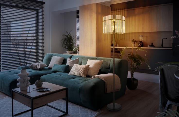 Стояща лампа Gorley 1xE27 60W, снимка 3 - Пендели