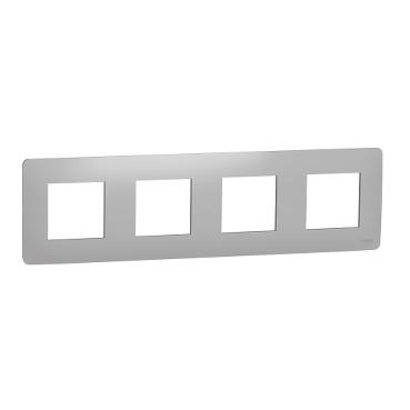 Декор. рамка Unica Studio 4X,  алуминий - Ключове и контакти
