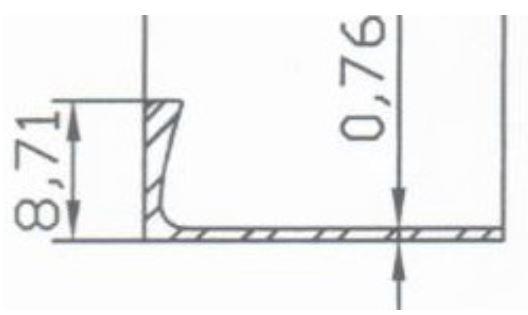 Външен ъгъл прав злато полиран 8mm / 250см - Профили