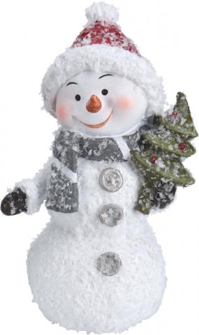 Фигура Снежен човек 5х4х9см, 
микс, полирезин, снимка 4 - Коледни фигури