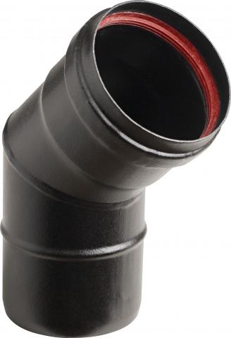 Кюнец за пелетна камина ф80 коляно 45 мат черен - Кюнци за камини и печки