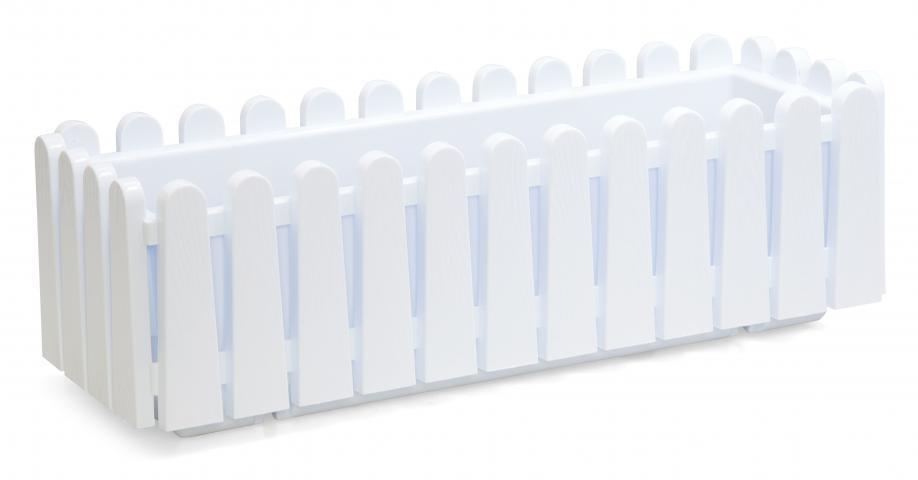 Сандъче тип ограда 53.5см бял - Пластмасови сандъчета