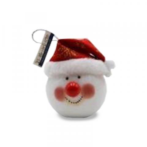 Топка за елха LED Снежен човек с шапка 65мм - Коледа