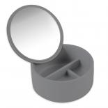 Козметична кутия с огледало, сива