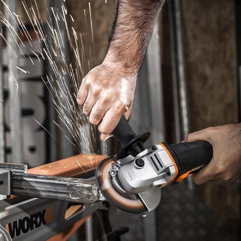 Акумулаторен ъглошлайф WORX WX800 к-т с 2 батерии, снимка 2 - Акумулаторни ъглошлайфи