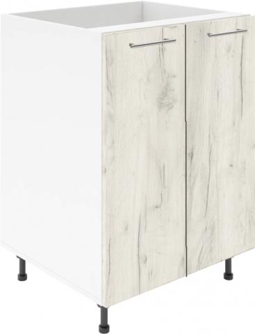 Крафт D6 долен шкаф с две врати (за мивка) 70см, дъб крафт бял - Модулни кухни с онлайн поръчка