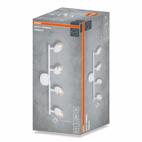 Спот четворка PRIMAL GU10 бял OSRAM, снимка 2 - Спотове