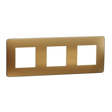 Декор. рамка Unica Studio Metal 3X,  розово злато/бял - Ключове и контакти