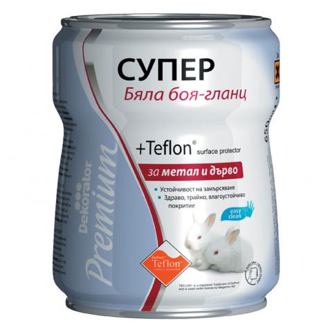 Алкидна боя Decorator Супер бяла с Teflon 0.65 л - Бои за метал