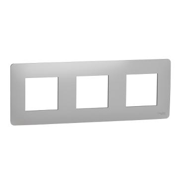 Декор. рамка Unica Studio 3X,  алуминий - Ключове и контакти