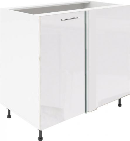 Крафт D7B долен шкаф с една врата и мъртво(500) 50см, бял гланц - Модулни кухни с онлайн поръчка